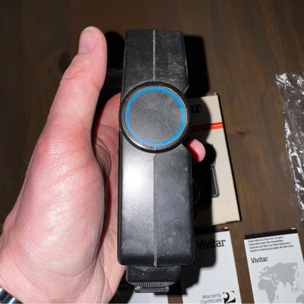 Vtg Vivitar Auto Thyristor 2800 Shoe Mount Flash Working W/ Filters, Box, Manual